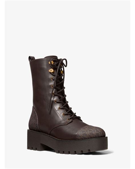 michael kors bryce boots|Bryce Logo Platform Combat Boot .